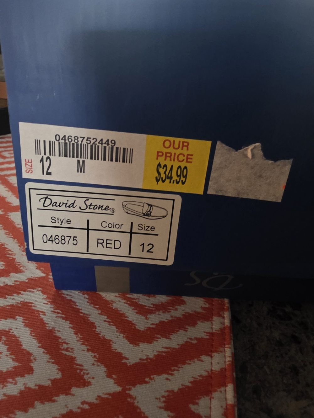 David Stone Men’s Red Textured Bit Loafers - Picture 3 of 3